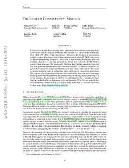 Truncated Consistency Models