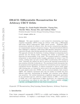 DRACO: Differentiable Reconstruction for Arbitrary CBCT Orbits