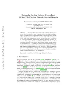 Optimally Solving Colored Generalized Sliding-Tile Puzzles: Complexity
  and Bounds
