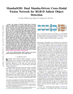 MambaSOD: Dual Mamba-Driven Cross-Modal Fusion Network for RGB-D Salient
  Object Detection