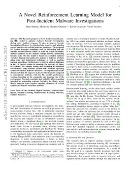 A Novel Reinforcement Learning Model for Post-Incident Malware Investigations