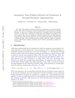 Asymptotic Time-Uniform Inference for Parameters in Averaged Stochastic
  Approximation