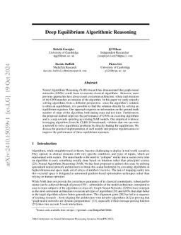 Deep Equilibrium Algorithmic Reasoning