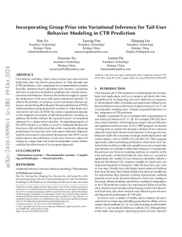 Incorporating Group Prior into Variational Inference for Tail-User
  Behavior Modeling in CTR Prediction