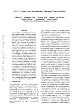 CAST: Corpus-Aware Self-similarity Enhanced Topic modelling