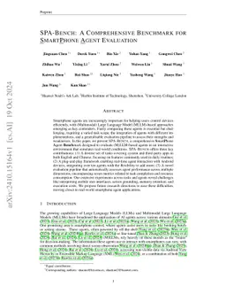 SPA-Bench: A Comprehensive Benchmark for SmartPhone Agent Evaluation