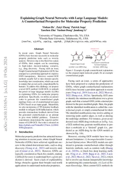 Explaining Graph Neural Networks with Large Language Models: A
  Counterfactual Perspective for Molecular Property Prediction