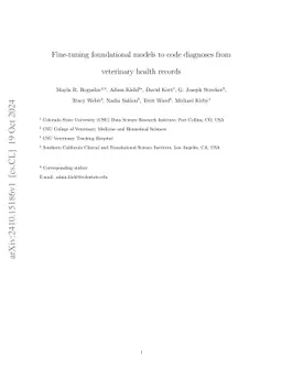 Fine-tuning foundational models to code diagnoses from veterinary health records