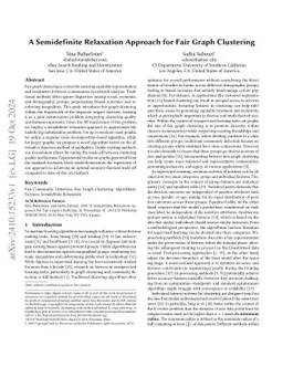 A Semidefinite Relaxation Approach for Fair Graph Clustering