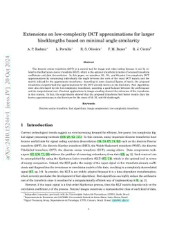Extensions on low-complexity DCT approximations for larger blocklengths
  based on minimal angle similarity