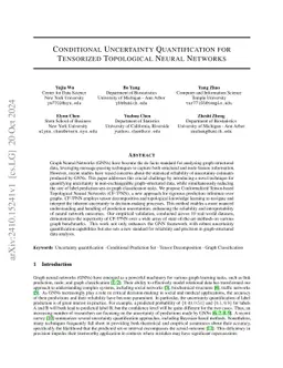 Conditional Uncertainty Quantification for Tensorized Topological Neural
  Networks