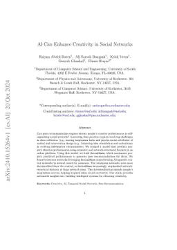 AI Can Enhance Creativity in Social Networks