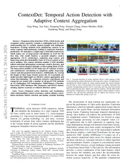 ContextDet: Temporal Action Detection with Adaptive Context Aggregation