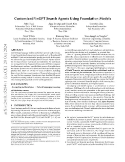 Customized FinGPT Search Agents Using Foundation Models