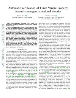 Automatic verification of Finite Variant Property beyond convergent
  equational theories