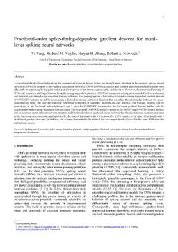 Fractional-order spike-timing-dependent gradient descent for multi-layer
  spiking neural networks