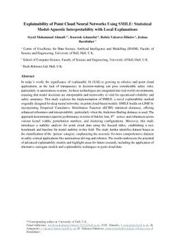 Explainability of Point Cloud Neural Networks Using SMILE: Statistical
  Model-Agnostic Interpretability with Local Explanations