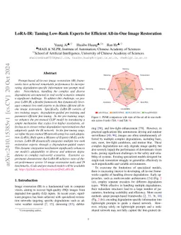 LoRA-IR: Taming Low-Rank Experts for Efficient All-in-One Image
  Restoration