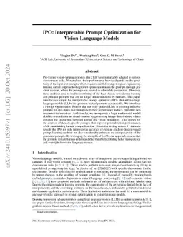 IPO: Interpretable Prompt Optimization for Vision-Language Models