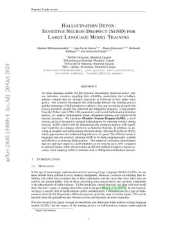 Hallucination Detox: Sensitivity Dropout (SenD) for Large Language Model Training