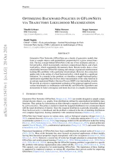 Optimizing Backward Policies in GFlowNets via Trajectory Likelihood Maximization