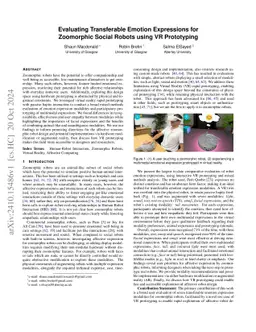 Evaluating Transferable Emotion Expressions for Zoomorphic Social Robots
  using VR Prototyping