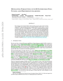Understanding Forgetting in LLM Supervised Fine-Tuning and Preference Learning - A Convex Optimization Perspective
