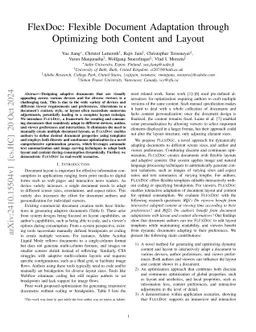 FlexDoc: Flexible Document Adaptation through Optimizing both Content
  and Layout