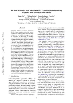 Do RAG Systems Cover What Matters? Evaluating and Optimizing Responses
  with Sub-Question Coverage