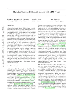 Bayesian Concept Bottleneck Models with LLM Priors