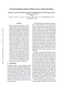 Pruning Foundation Models for High Accuracy without Retraining