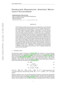 Generalized Probabilistic Attention Mechanism in Transformers