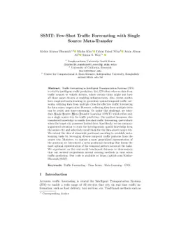 SSMT: Few-Shot Traffic Forecasting with Single Source Meta-Transfer