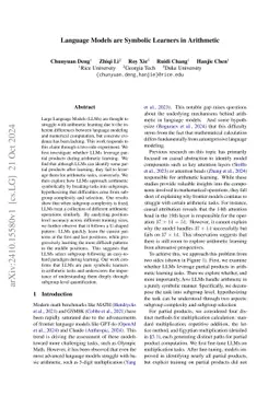 Language Models are Symbolic Learners in Arithmetic