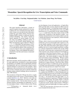 Moonshine: Speech Recognition for Live Transcription and Voice Commands