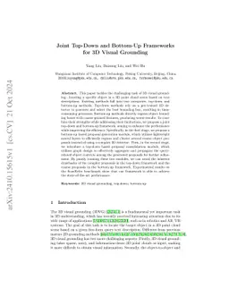 Joint Top-Down and Bottom-Up Frameworks for 3D Visual Grounding