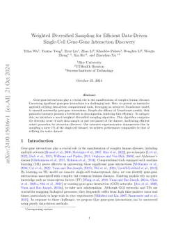 Weighted Diversified Sampling for Efficient Data-Driven Single-Cell
  Gene-Gene Interaction Discovery