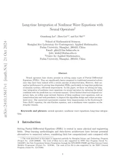 Long-time Integration of Nonlinear Wave Equations with Neural Operators