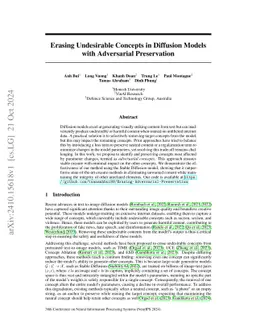 Erasing Undesirable Concepts in Diffusion Models with Adversarial Preservation