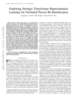 Exploring Stronger Transformer Representation Learning for Occluded
  Person Re-Identification