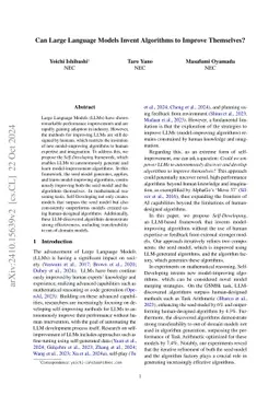 Can Large Language Models Invent Algorithms to Improve Themselves?: Algorithm Discovery for Recursive Self-Improvement through Reinforcement Learning