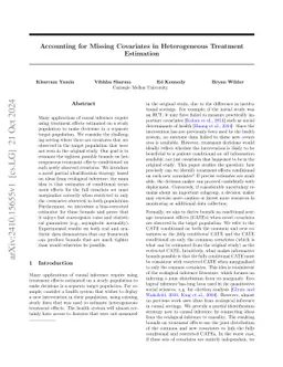 Accounting for Missing Covariates in Heterogeneous Treatment Estimation