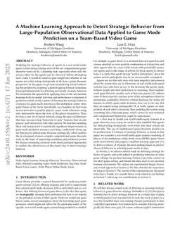 A Machine Learning Approach to Detect Strategic Behavior from Large-Population Observational Data Applied to Game Mode Prediction on a Team-Based Video Game