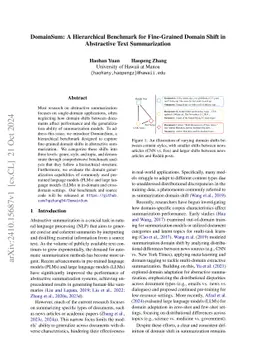 DomainSum: A Hierarchical Benchmark for Fine-Grained Domain Shift in
  Abstractive Text Summarization
