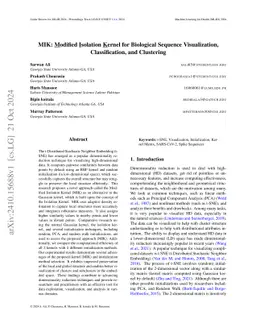 MIK: Modified Isolation Kernel for Biological Sequence Visualization,
  Classification, and Clustering
