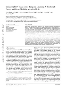 Enhancing SNN-based Spatio-Temporal Learning: A Benchmark Dataset and
  Cross-Modality Attention Model