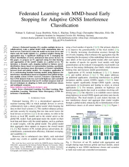 Federated Learning with MMD-based Early Stopping for Adaptive GNSS Interference Classification