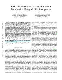 PALMS: Plane-based Accessible Indoor Localization Using Mobile
  Smartphones