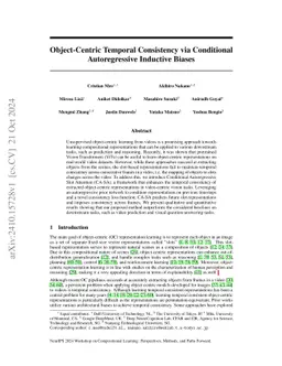 Object-Centric Temporal Consistency via Conditional Autoregressive
  Inductive Biases