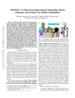 MSGField: A Unified Scene Representation Integrating Motion, Semantics,
  and Geometry for Robotic Manipulation